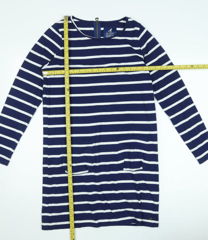 Kangol Women’s Blue White Striped Shift Dress Size 10 Long Sleeve Casual