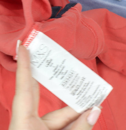 Marks and Spencer Men's Red Cotton Regular Fit Polo Shirt L