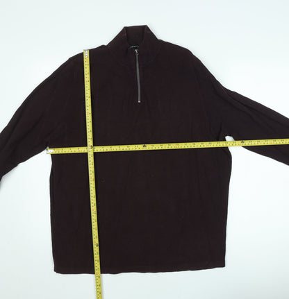 Red Herring Mens Brown XL 1/2 Zip Mock Neck Knit Sweatshirt