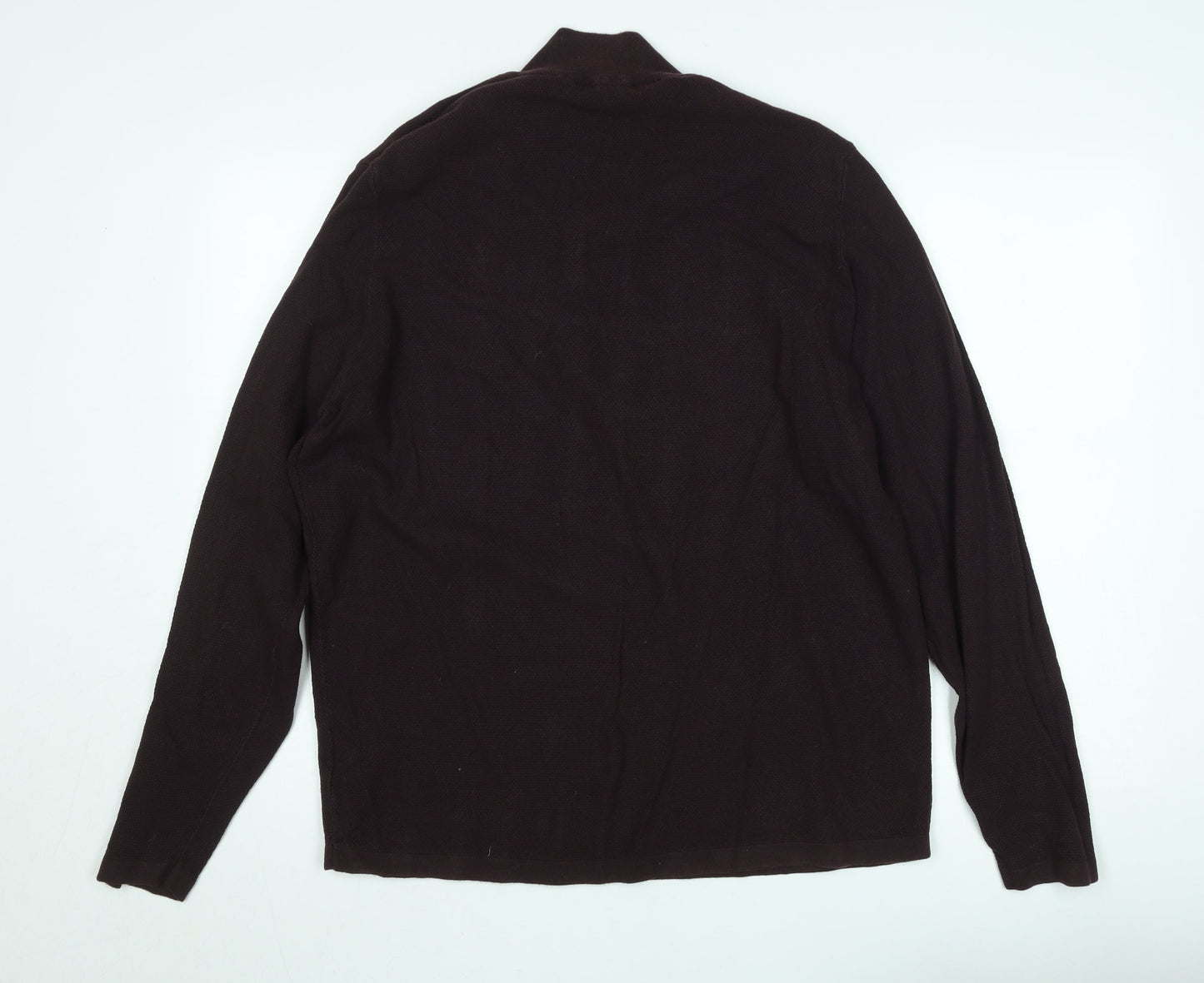 Red Herring Mens Brown XL 1/2 Zip Mock Neck Knit Sweatshirt