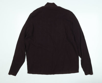 Red Herring Mens Brown XL 1/2 Zip Mock Neck Knit Sweatshirt