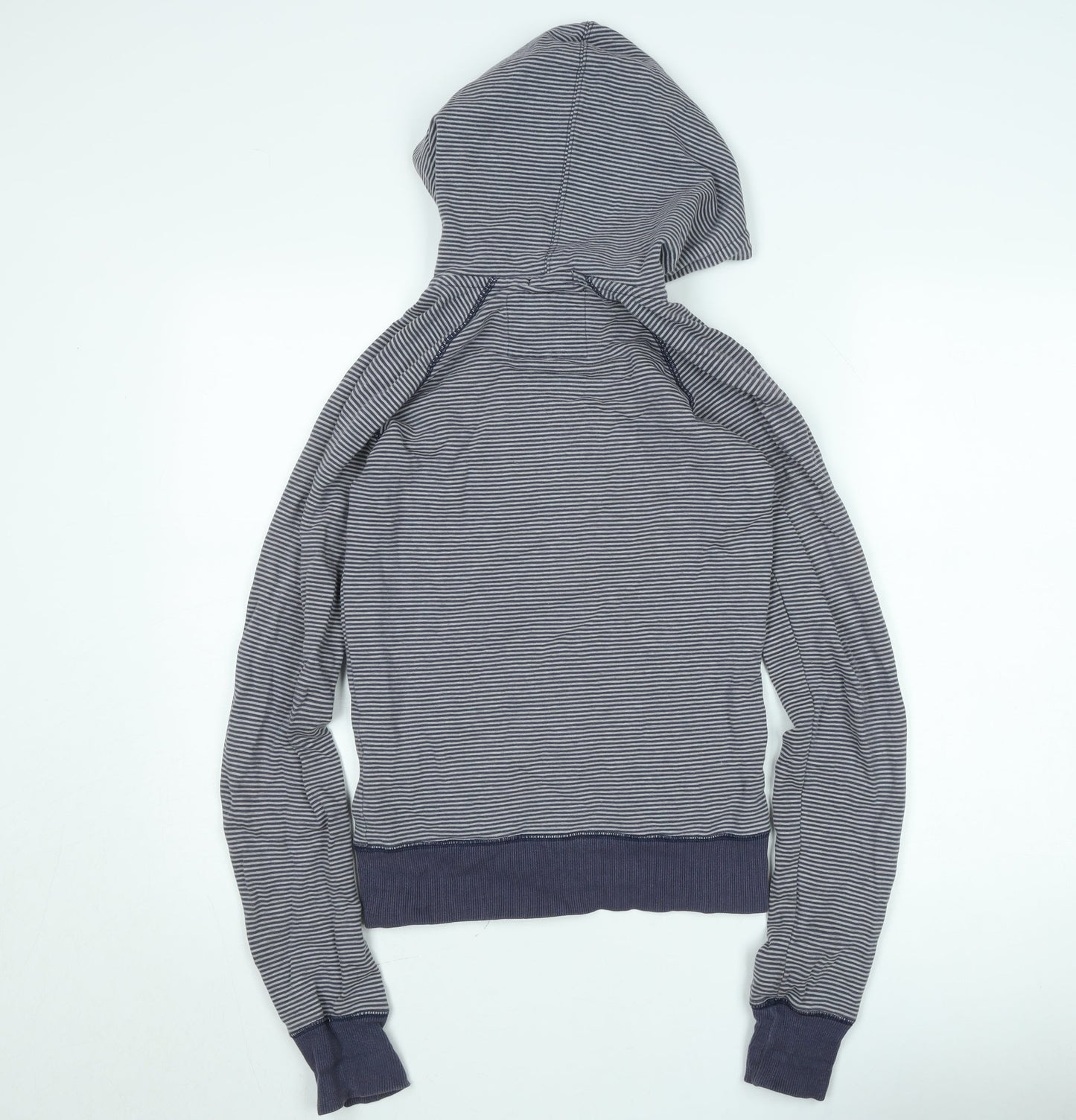 Jack Wills Women's Blue Striped Full Zip Hoodie Jumper Size 10