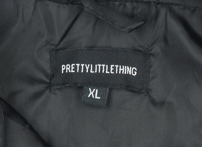 PrettyLittleThing Women’s Black Puffer Waistcoat XL Casual Zip Up