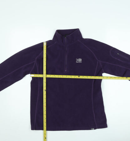 Karrimor Women's Purple 1/4 Zip Fleece Sweatshirt UK 12 Outdoor Hiking