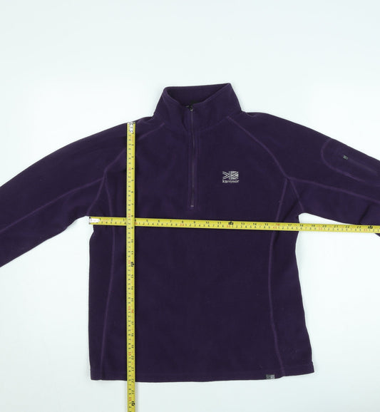 Karrimor Women's Purple 1/4 Zip Fleece Sweatshirt UK 12 Outdoor Hiking