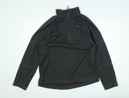 The North Face Men's Grey Fleece 1/4 Zip Pullover Sweatshirt M