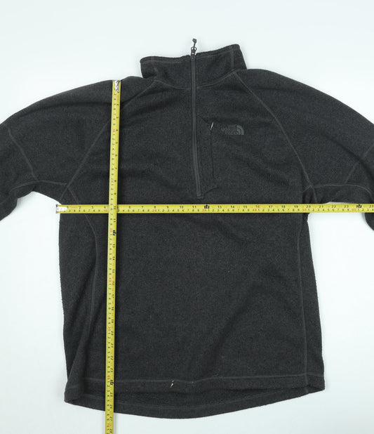 The North Face Men's Grey Fleece 1/4 Zip Pullover Sweatshirt M