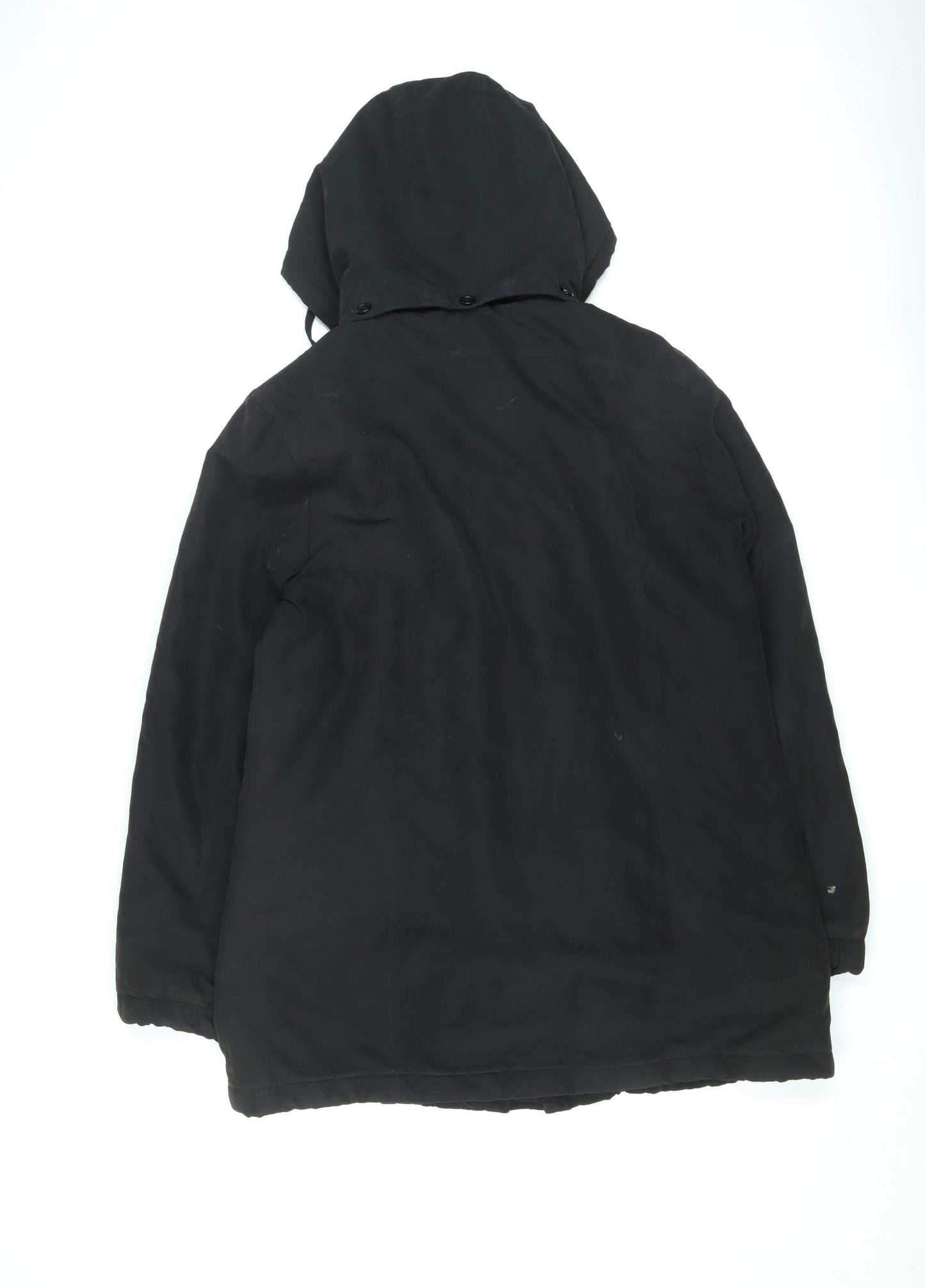 Klassik Womens Black Size 12 Hooded Parka Coat
