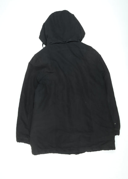 Klassik Womens Black Size 12 Hooded Parka Coat