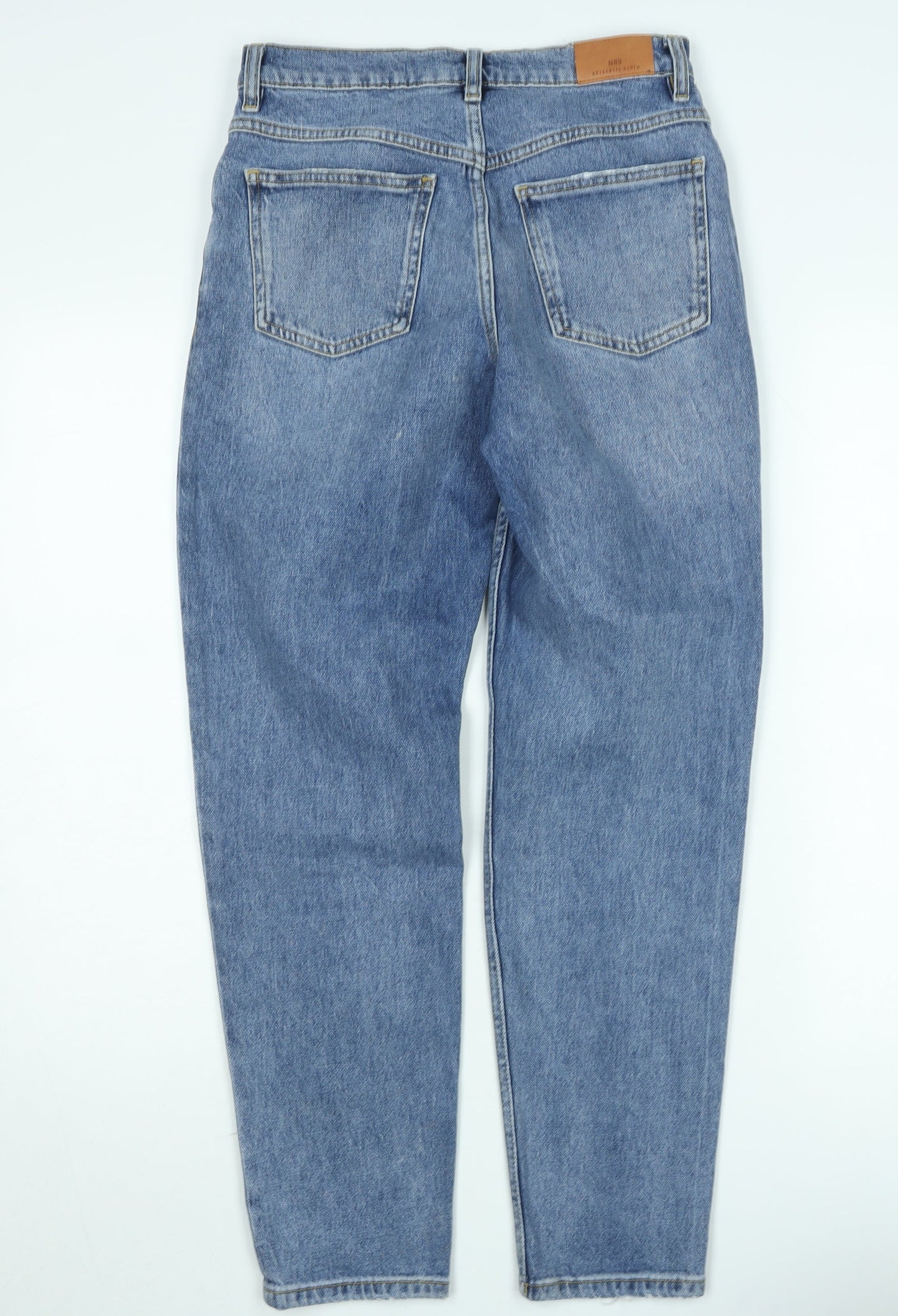 MNG Women Blue High Rise Mom Jeans Size 8 Denim Regular Fit