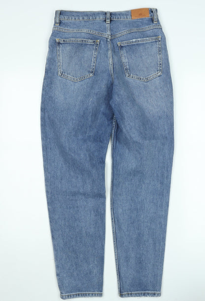 MNG Women Blue High Rise Mom Jeans Size 8 Denim Regular Fit