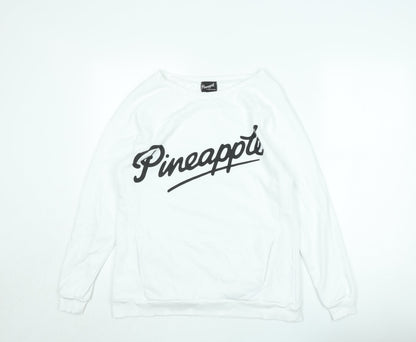 Pineapple by Debbie Moore White XS Pullover Sweatshirt Women