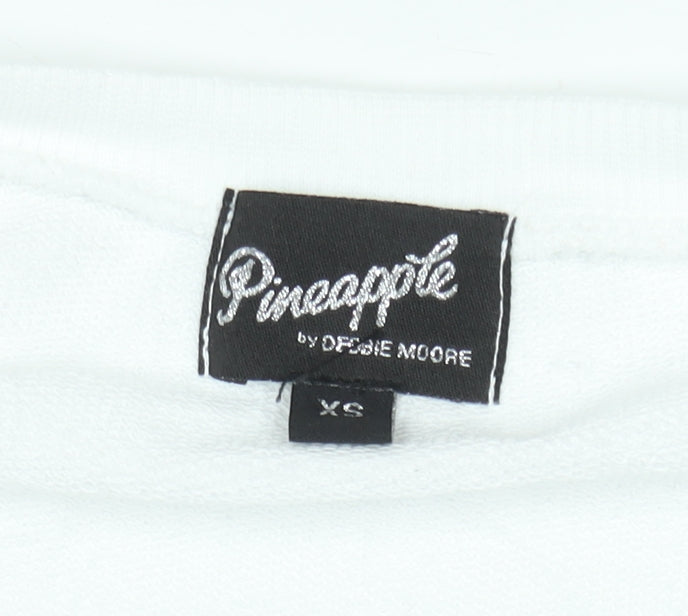 Pineapple by Debbie Moore White XS Pullover Sweatshirt Women