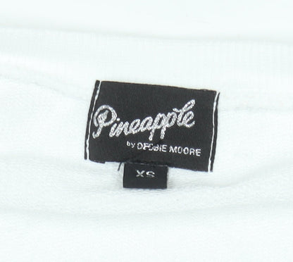 Pineapple by Debbie Moore White XS Pullover Sweatshirt Women