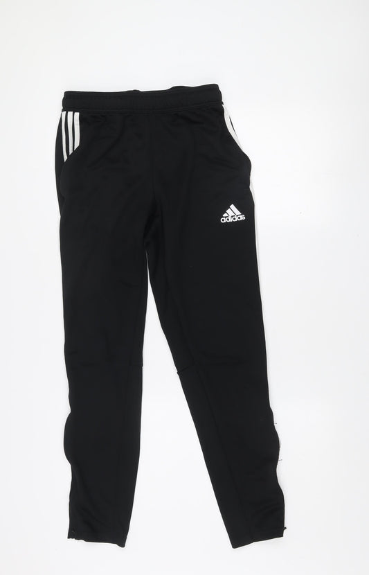 Adidas Men's Black M Slim Fit Track Pants Tapered Leg Activewear