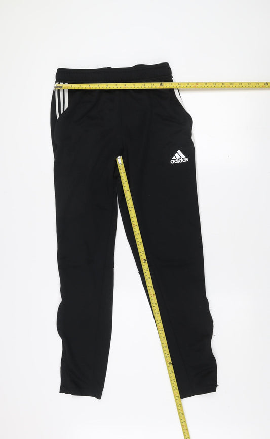 Adidas Men's Black M Slim Fit Track Pants Tapered Leg Activewear