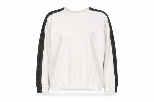 Henriette Steffensen Women White XS Logo Sleeve Pullover Sweatshirt