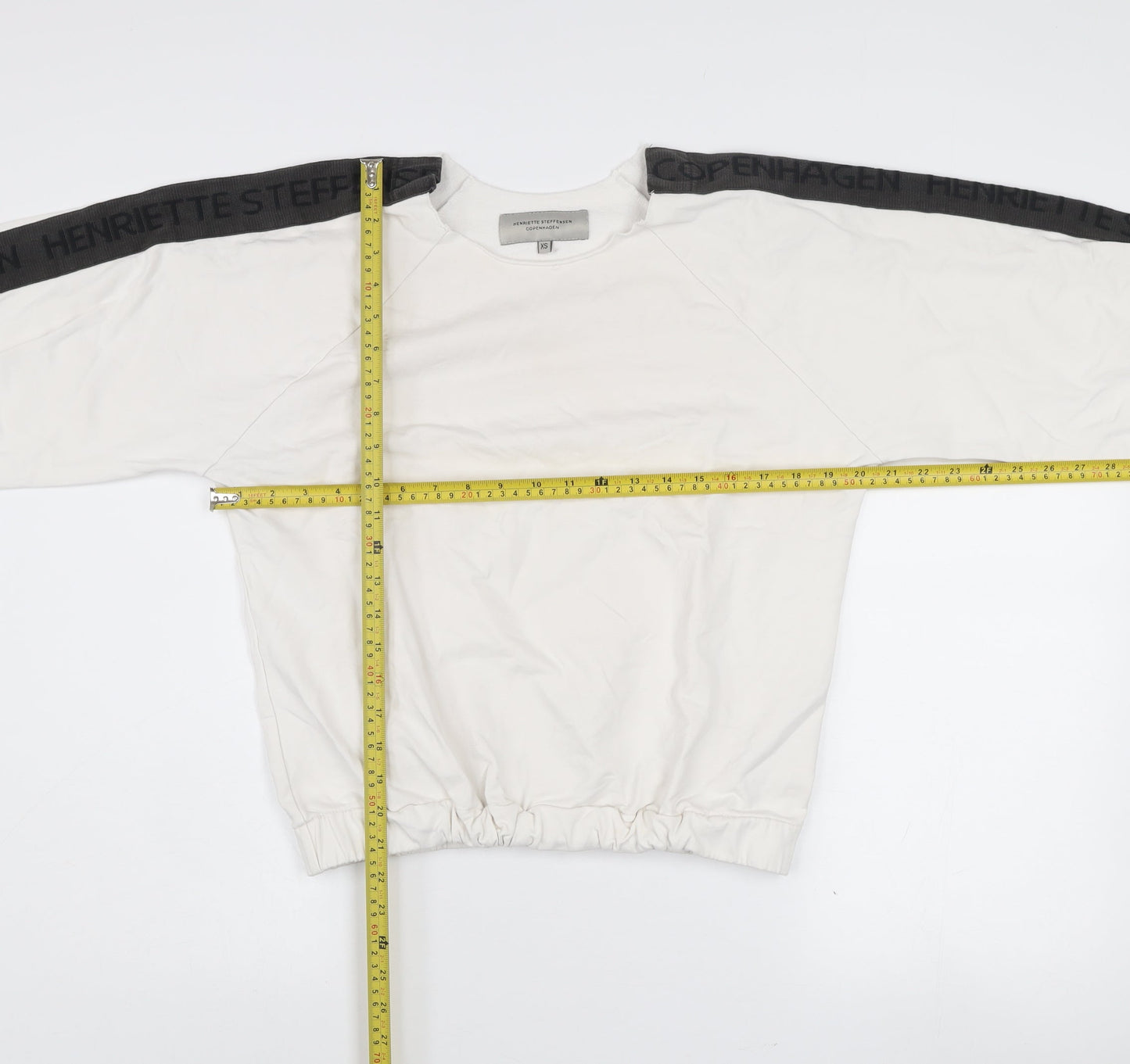 Henriette Steffensen Women White XS Logo Sleeve Pullover Sweatshirt
