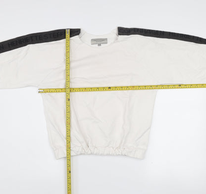 Henriette Steffensen Women White XS Logo Sleeve Pullover Sweatshirt