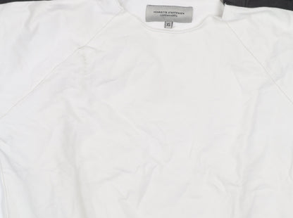 Henriette Steffensen Women White XS Logo Sleeve Pullover Sweatshirt