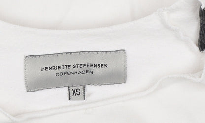Henriette Steffensen Women White XS Logo Sleeve Pullover Sweatshirt