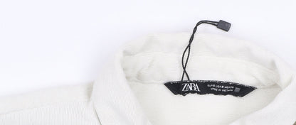 Zara Men’s White Long Sleeve Button-Up Shirt Size S Regular Fit