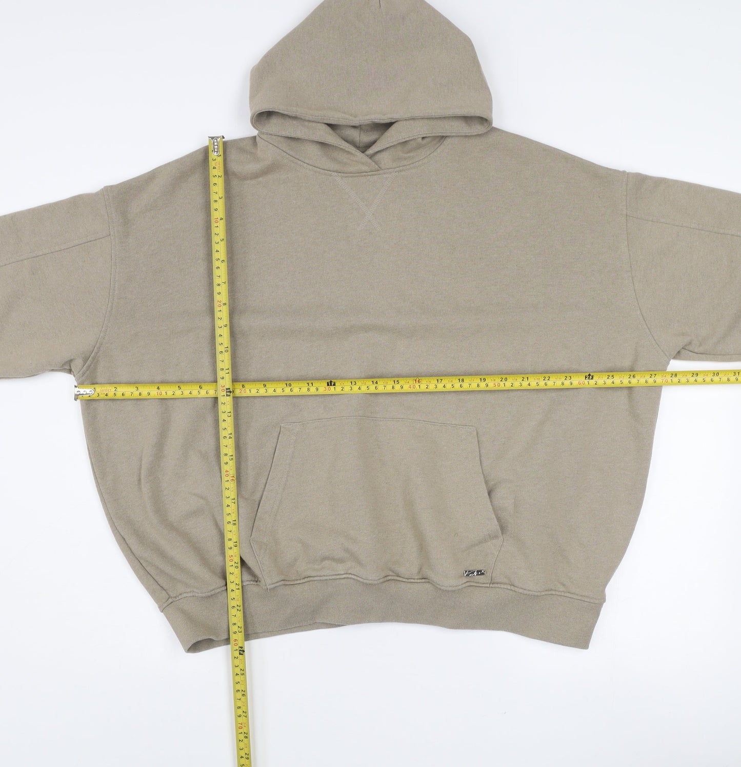 The Couture Club Men's Beige XS Relaxed Pullover Hoodie