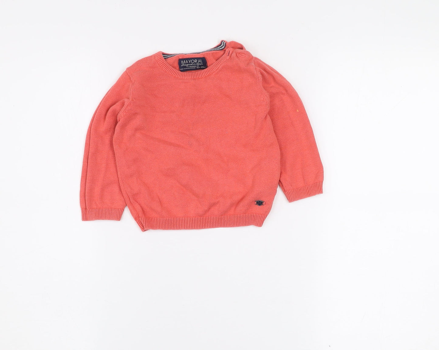Mayoral Unisex Baby Pink Cotton Knit Pullover Jumper 12-18 Months