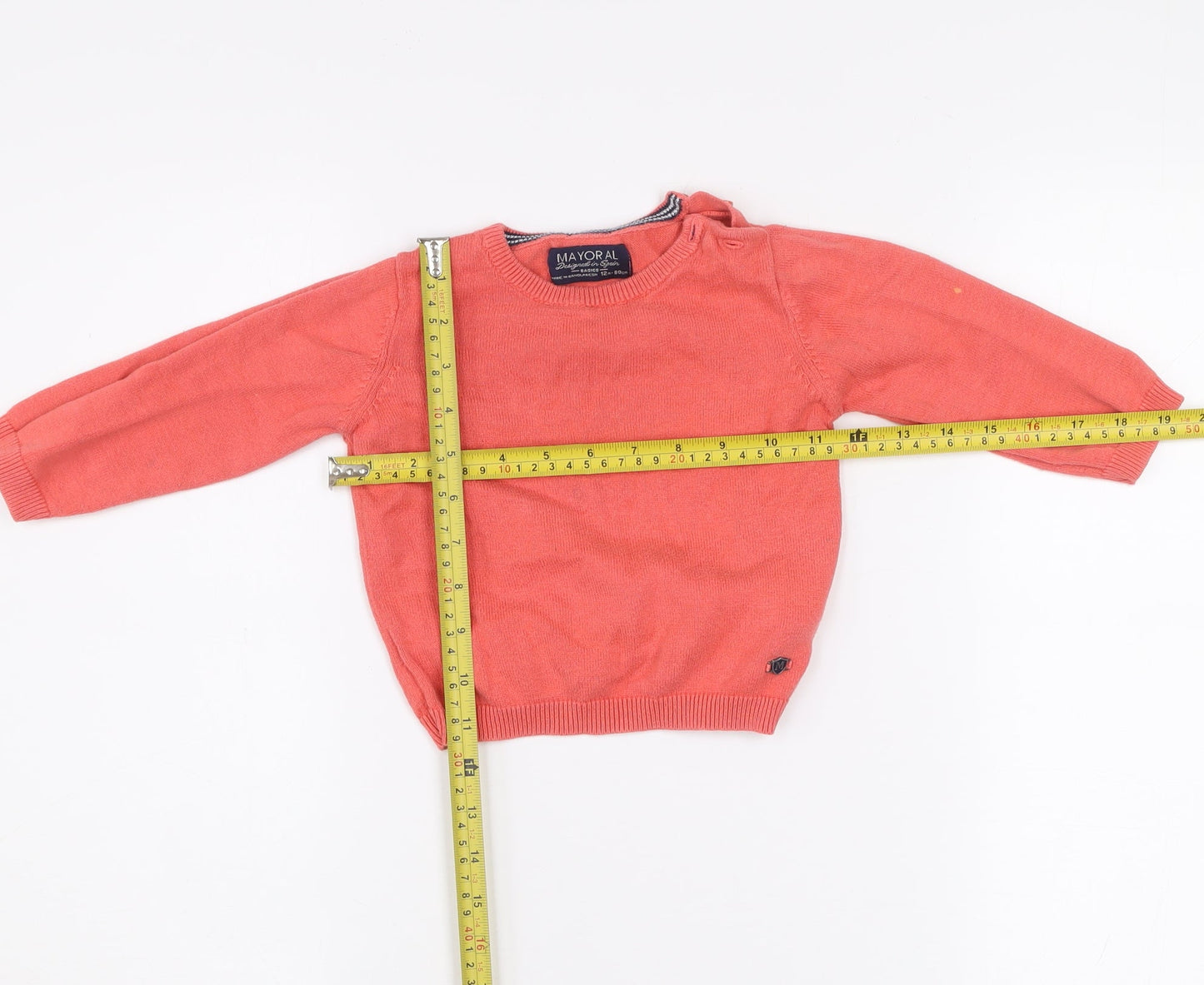 Mayoral Unisex Baby Pink Cotton Knit Pullover Jumper 12-18 Months