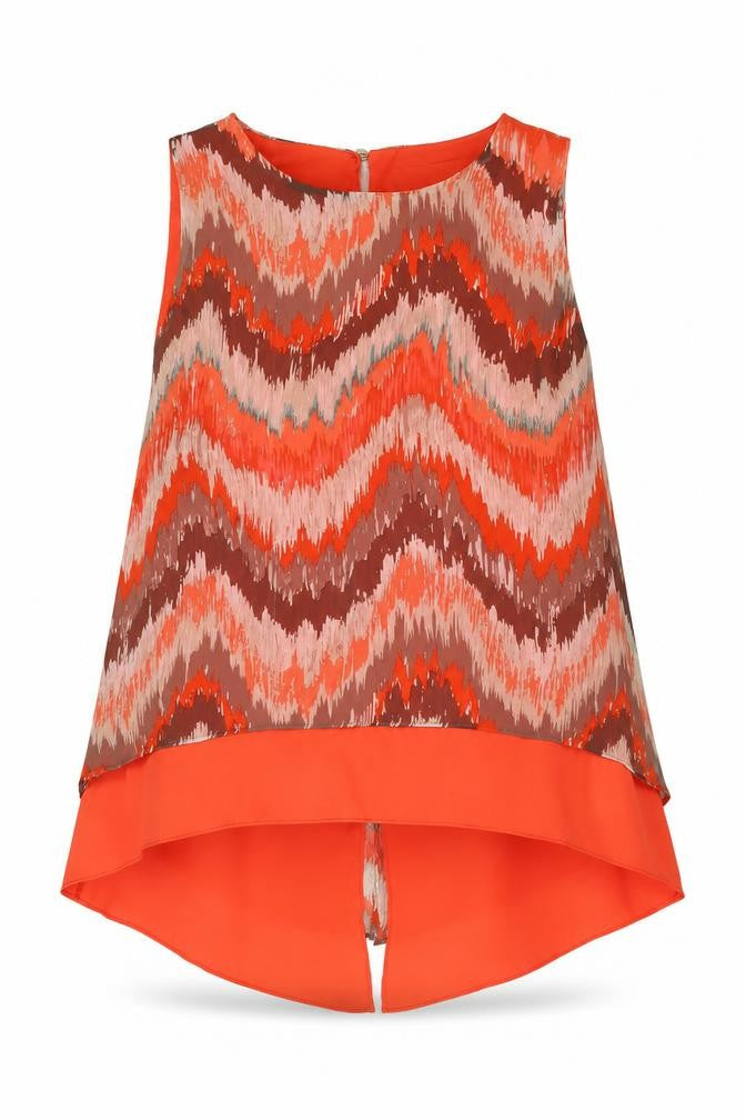 Front view of Gerard women’s multicoloured, size UK 16, sleeveless tunic blouse