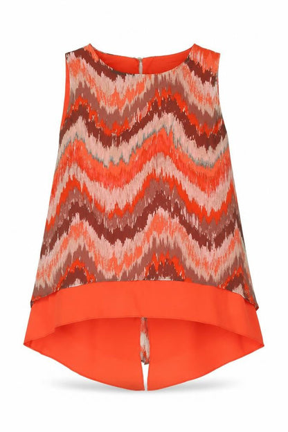 Front view of Gerard women’s multicoloured, size UK 16, sleeveless tunic blouse