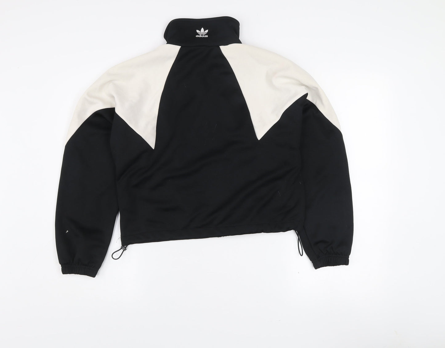 Adidas Womens Black & Ivory Full Zip Hoodie XS Classic Sportswear