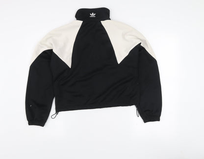Adidas Womens Black & Ivory Full Zip Hoodie XS Classic Sportswear