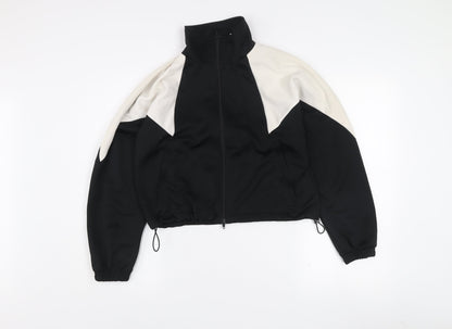 Adidas Womens Black & Ivory Full Zip Hoodie XS Classic Sportswear