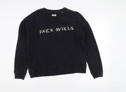 Womens UK Size 10 Jack Wills Black Pullover Sweatshirt