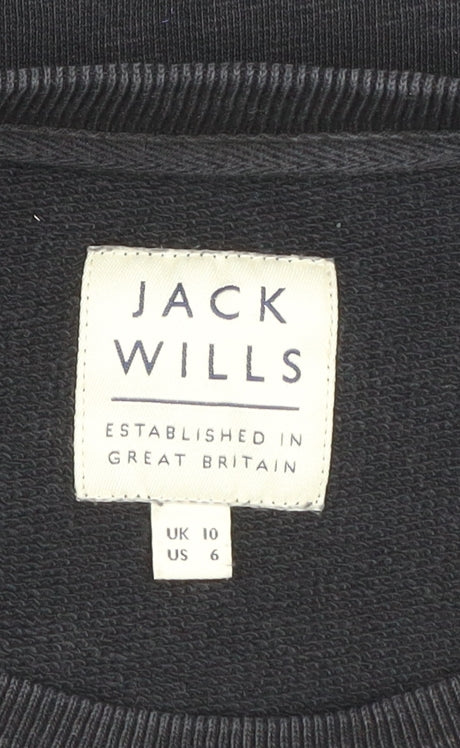 Womens UK Size 10 Jack Wills Black Pullover Sweatshirt