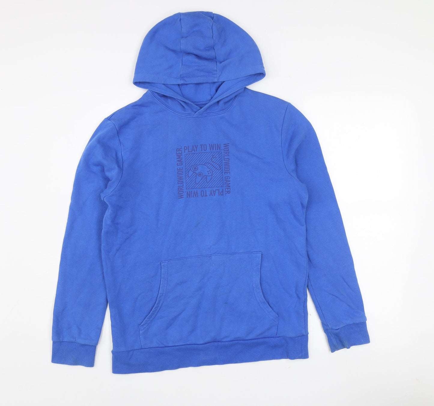 Marks and Spencer Boys Blue Pullover Hoodie 13-14 Years Gamer Graphic