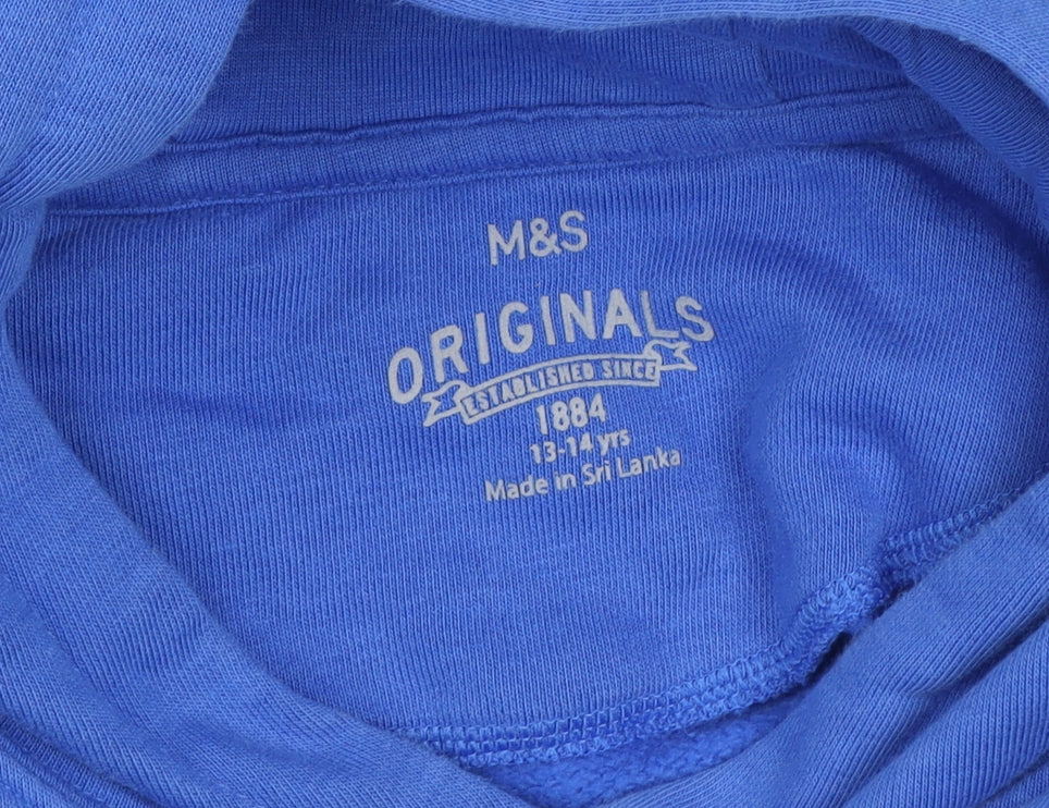 Marks and Spencer Boys Blue Pullover Hoodie 13-14 Years Gamer Graphic