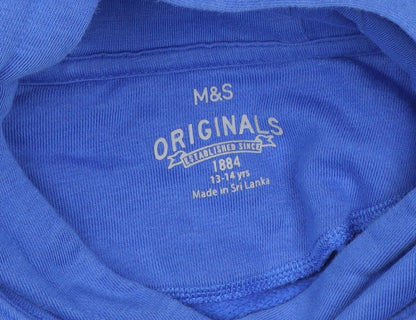 Marks and Spencer Boys Blue Pullover Hoodie 13-14 Years Gamer Graphic