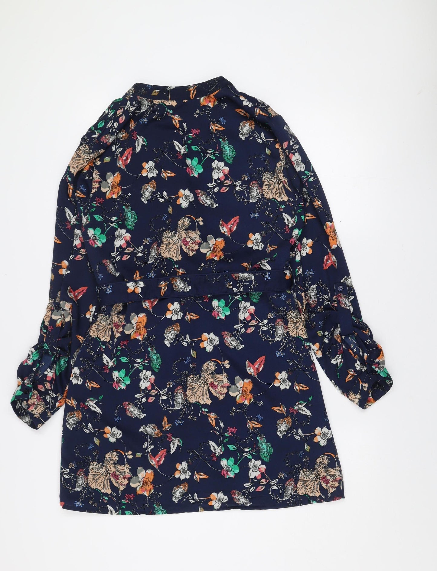 Vero Moda Women's Blue Floral Wrap Dress Size S Long Sleeve