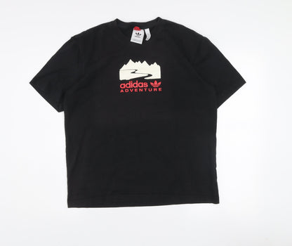 Adidas Men's Black Adventure Graphic Short Sleeve T-Shirt Size M
