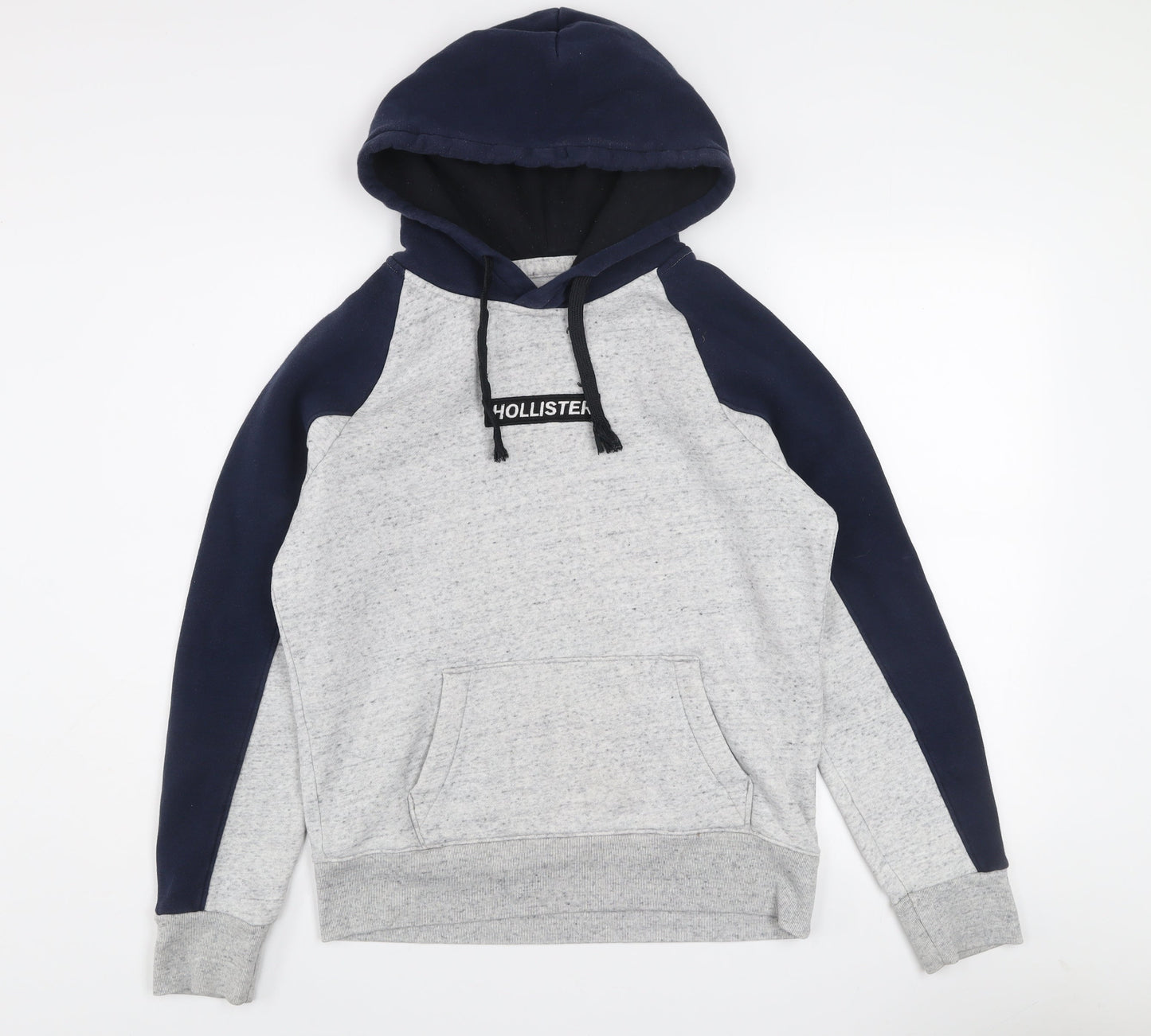 Hollister Mens Grey XS Pullover Hoodie Fleece Logo Sweatshirt