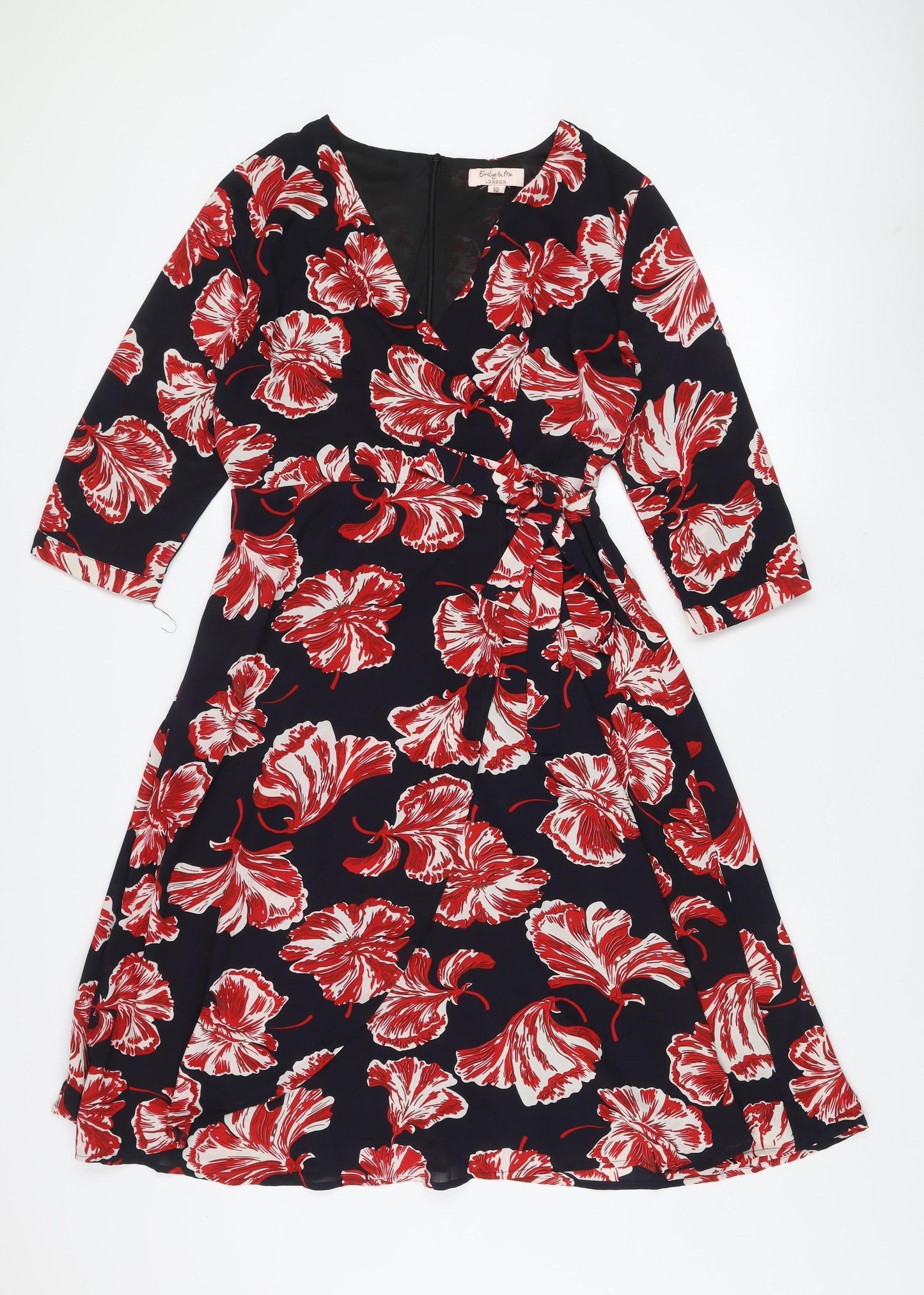 Emily & Me London Women's Multicoloured Size 10 Fit & Flare Dress