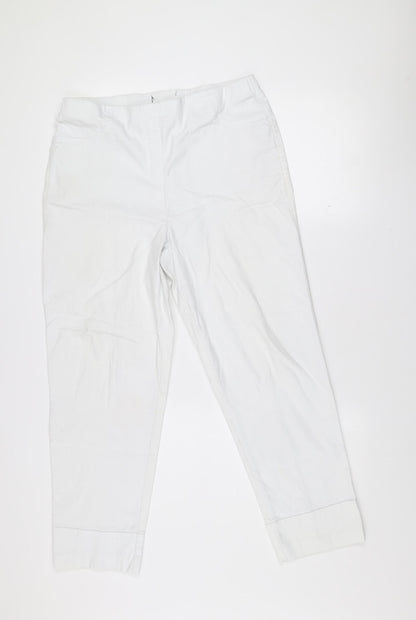 Dunnes Stores Women’s White Viscose Blend Stretch Trousers Size L