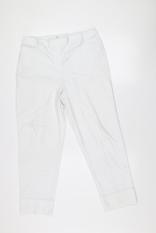 Dunnes Stores Women’s White Viscose Blend Stretch Trousers Size L