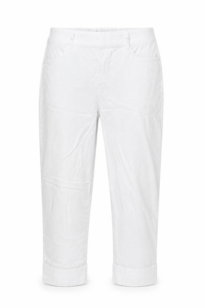 Front view of Dunnes Women’s White Viscose Blend Stretch Trousers, size L