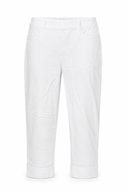Front view of Dunnes Women’s White Viscose Blend Stretch Trousers, size L