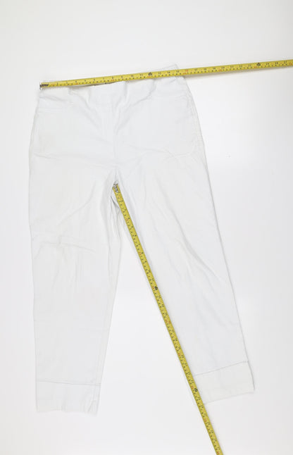 Dunnes Stores Women’s White Viscose Blend Stretch Trousers Size L