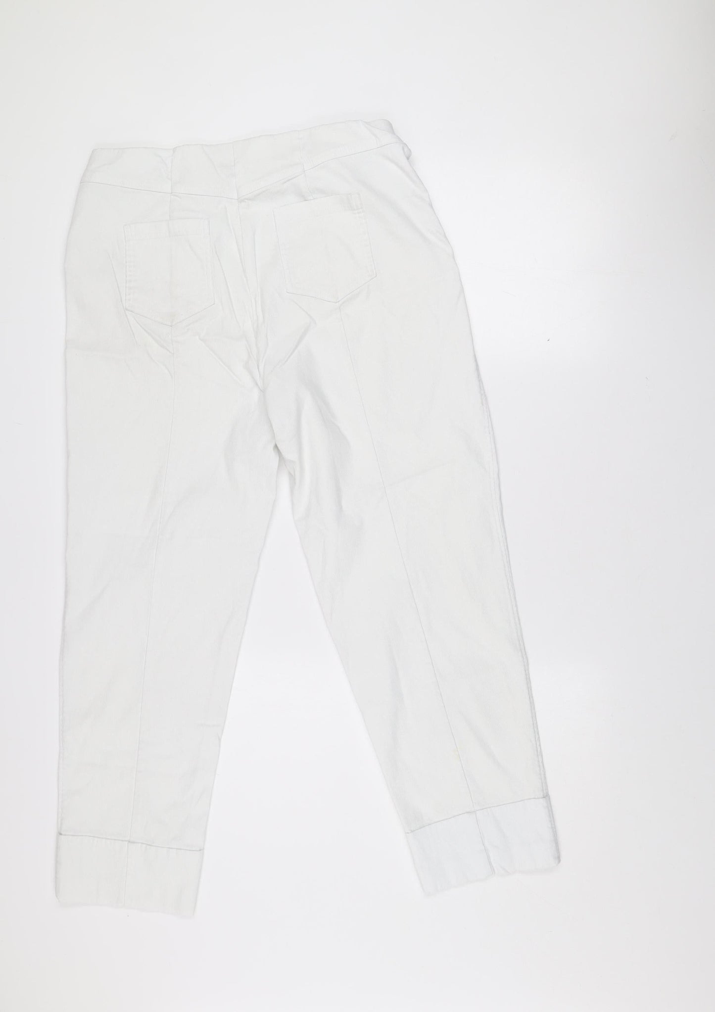 Dunnes Stores Women’s White Viscose Blend Stretch Trousers Size L