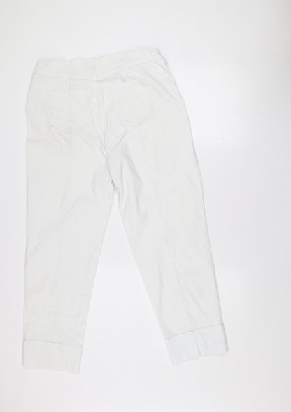 Dunnes Stores Women’s White Viscose Blend Stretch Trousers Size L